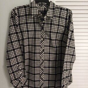 Talbots Black & White Blouse